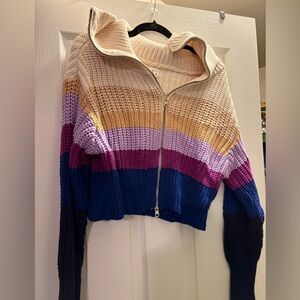Cropped Zip Up Sweater